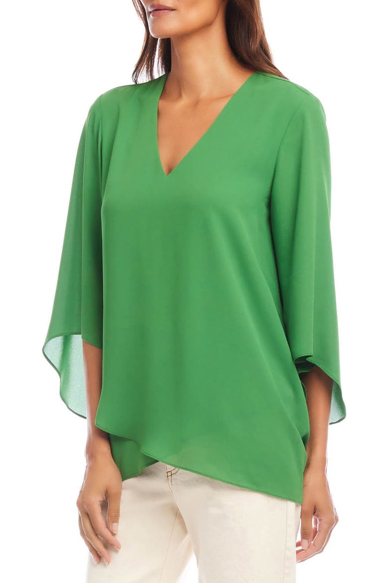 Asymmetrical Crepe Top, Alternate, color, GREEN