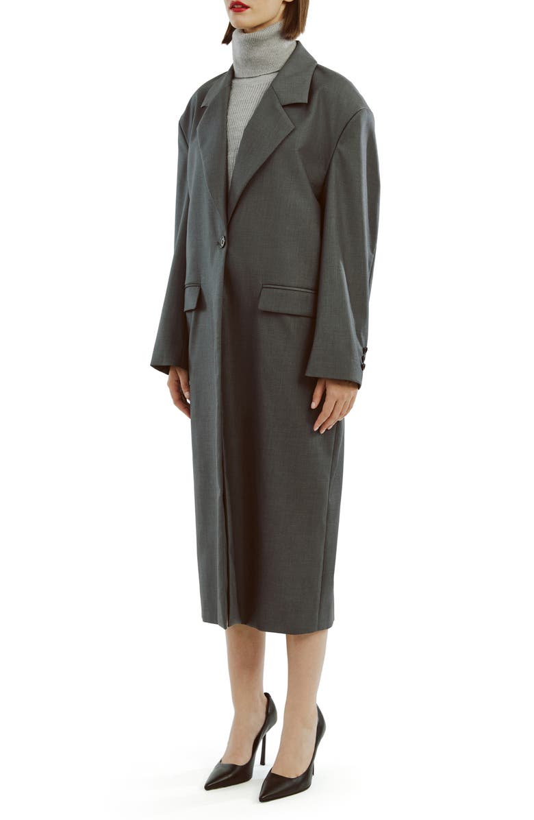 Bardot Maika Longline Coat, Alternate, color, Dark Grey