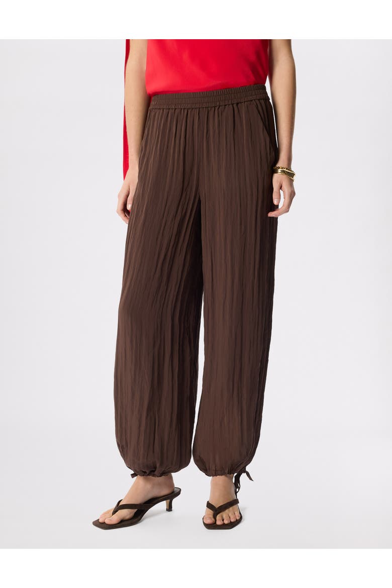 Balloon Tie Hem Trousers, Main, color, Brown