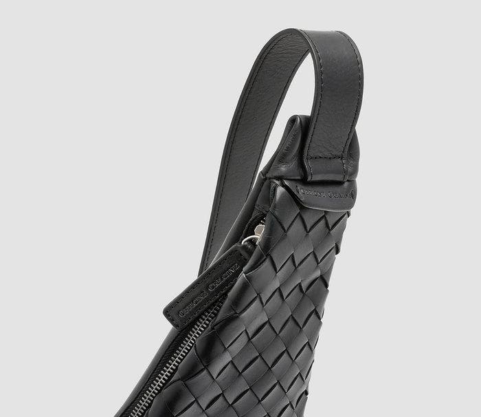 Officine Creative Armor 05 Woven Clutch, Alternate, color, Black