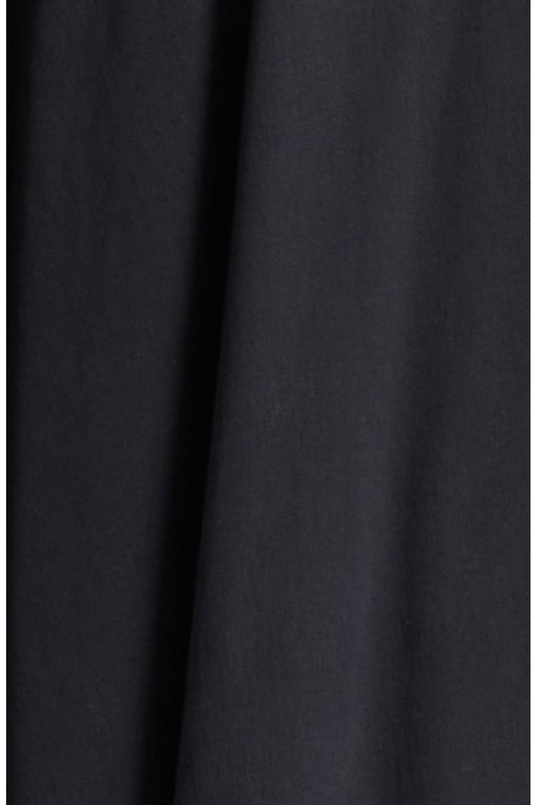 Jane Graceful Stretch Cotton & Nylon Coat, Alternate, color, BLACK