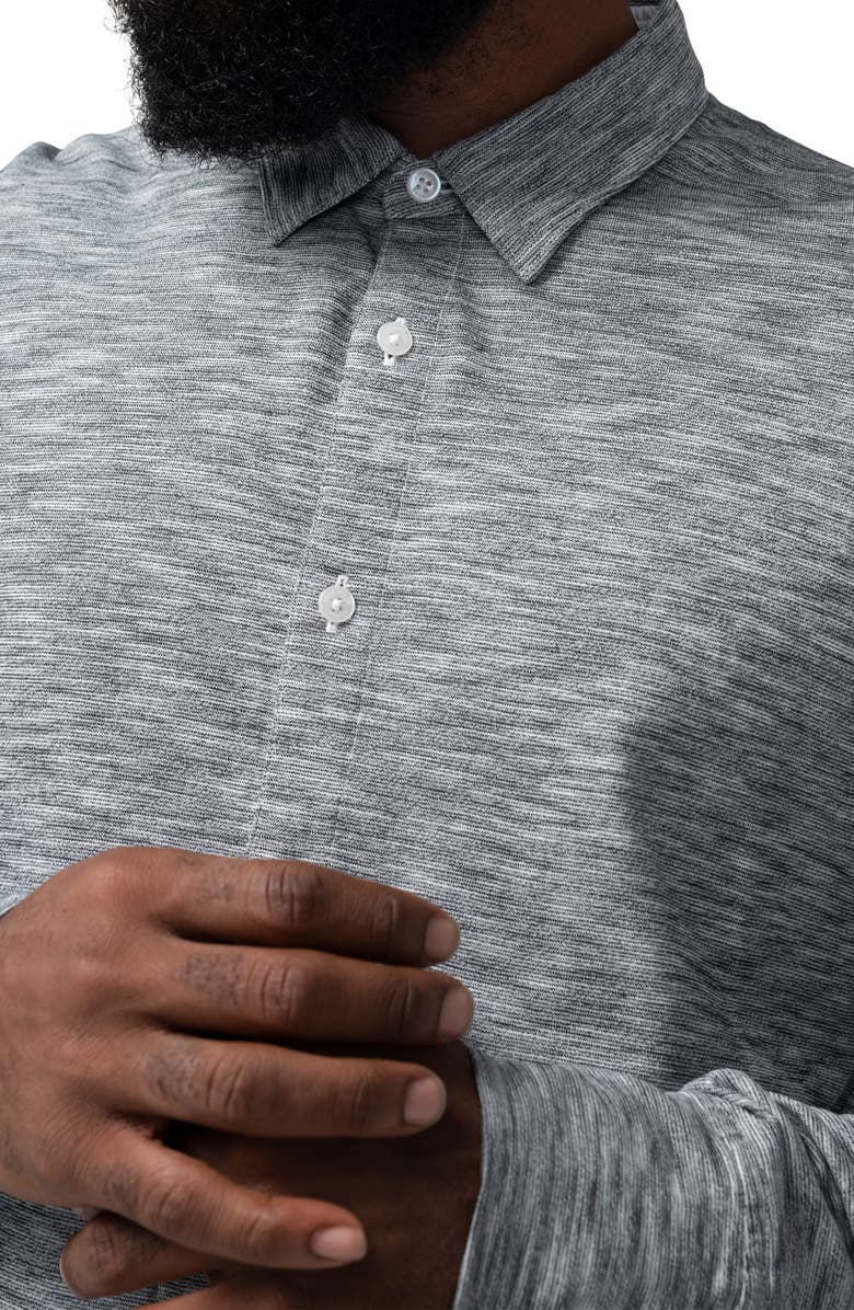 Good Man Brand Marled Knit Button-Up Shirt, Alternate, color,