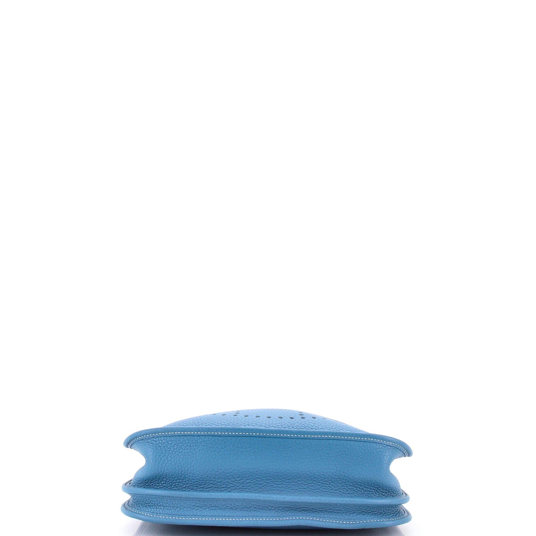 Pre-Owned Hermes Evelyne Bag Gen III Clemence PM, Alternate, color, Bleu Jean