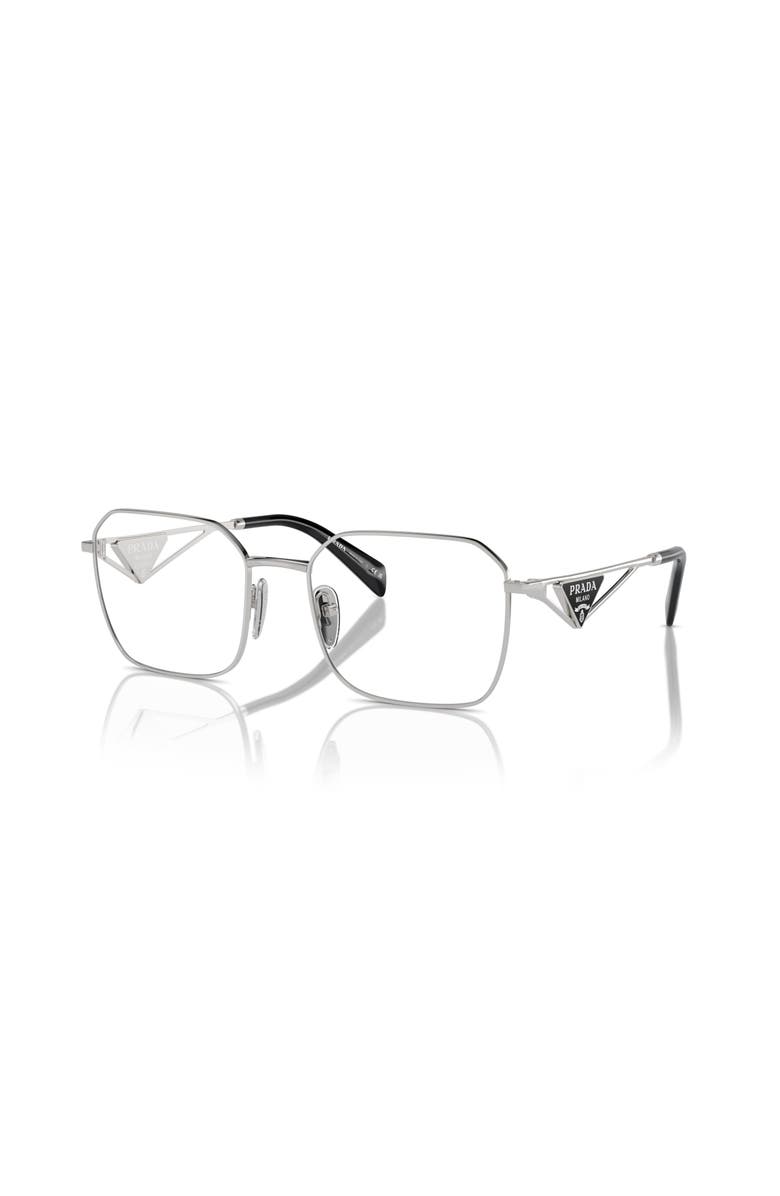 Prada 55mm Irregular optical glasses, Main, color, Silver