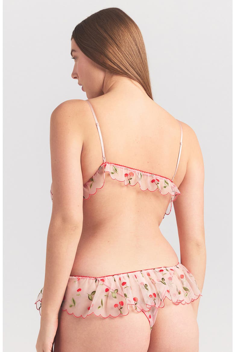 Embroidered Tulle Skirt Bikini, Alternate, color, PRIMROSE CHERRY TULLE