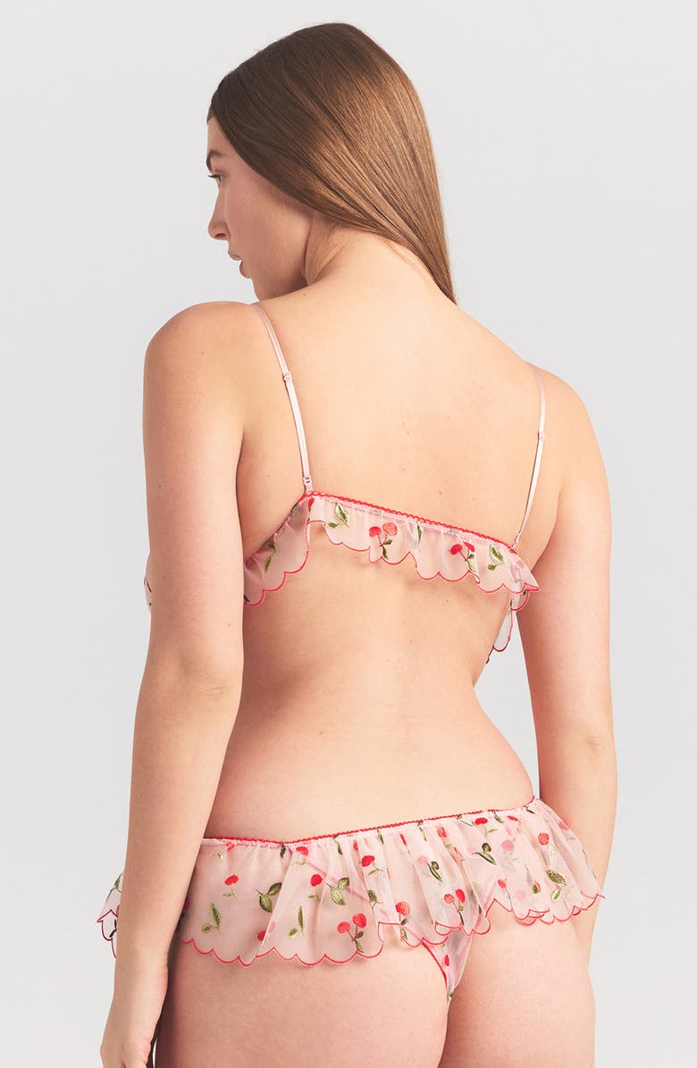 SKIMS Embroidered Tulle Skirt Bikini, Alternate, color, Primrose Cherry Tulle