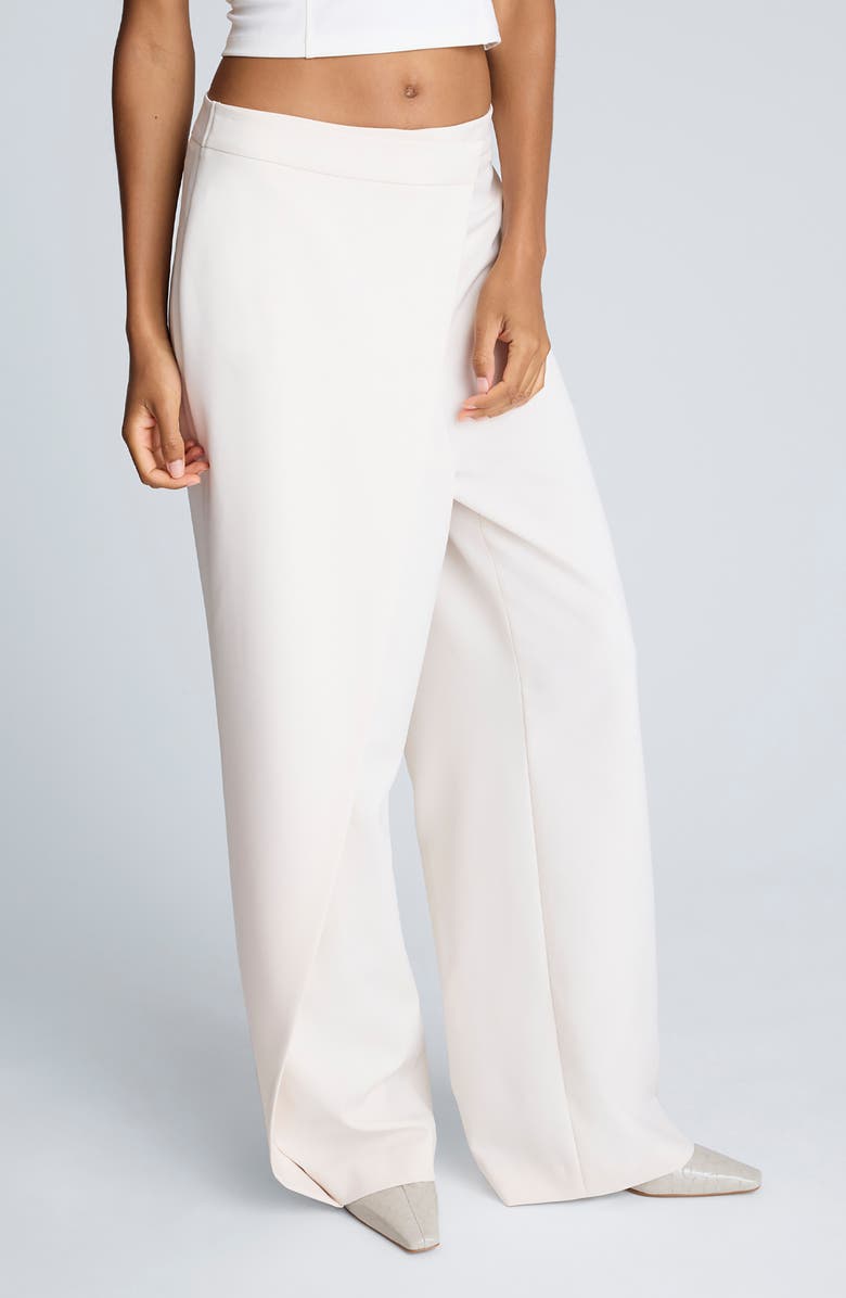 Kenneth Cole Asymmetric Wide Leg Pants, Alternate, color, Oyster