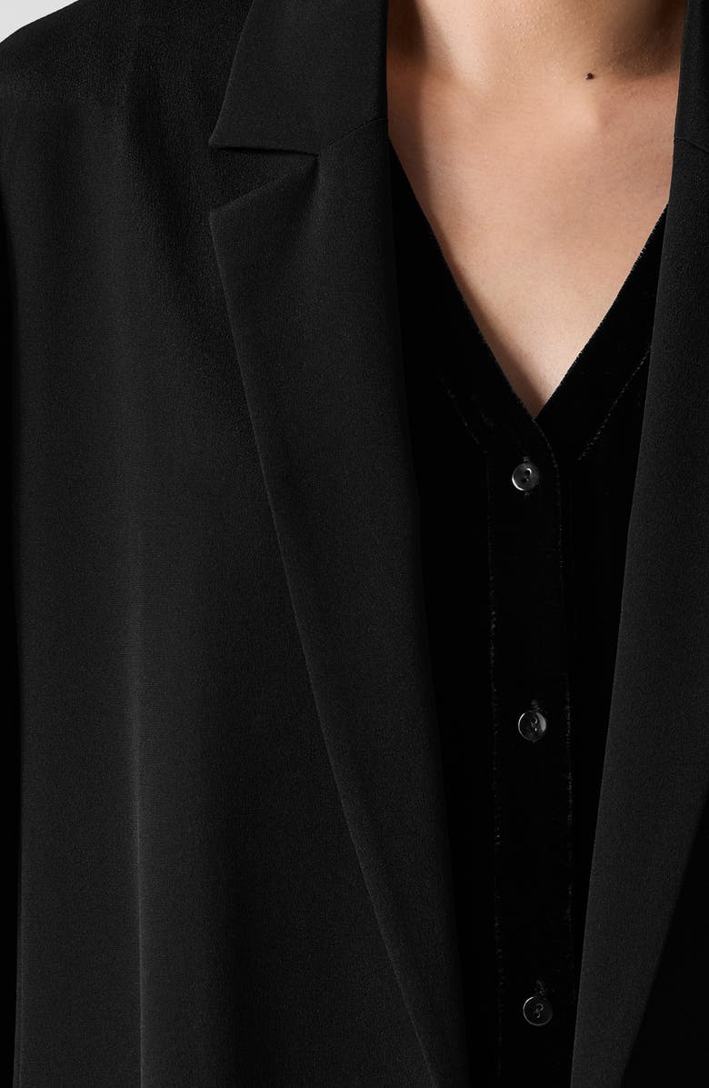 Eileen Fisher Open Front Silk Chiffon Jacket, Alternate, color, Black