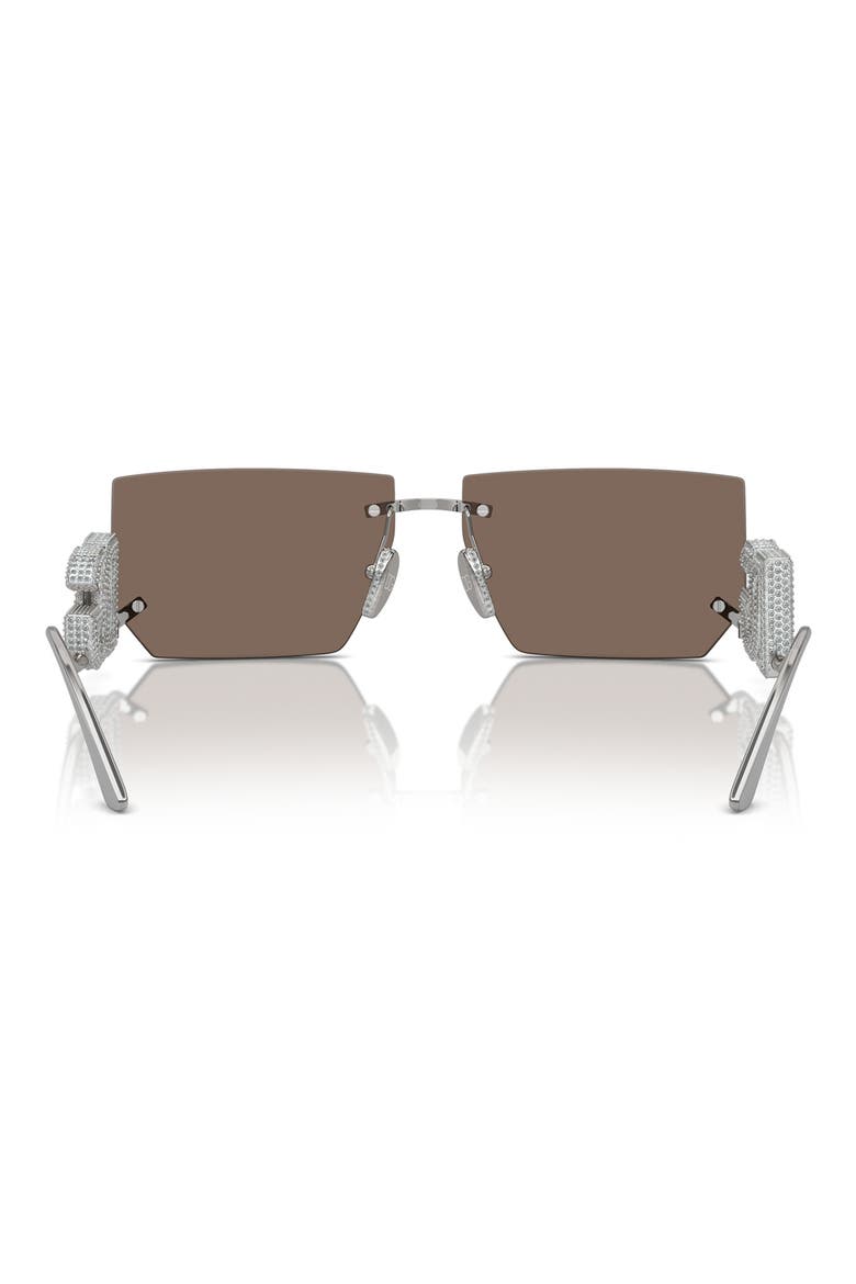 60mm Rectangular Sunglasses, Alternate, color, SILVER / CLEAR MIRROR PLATINUM