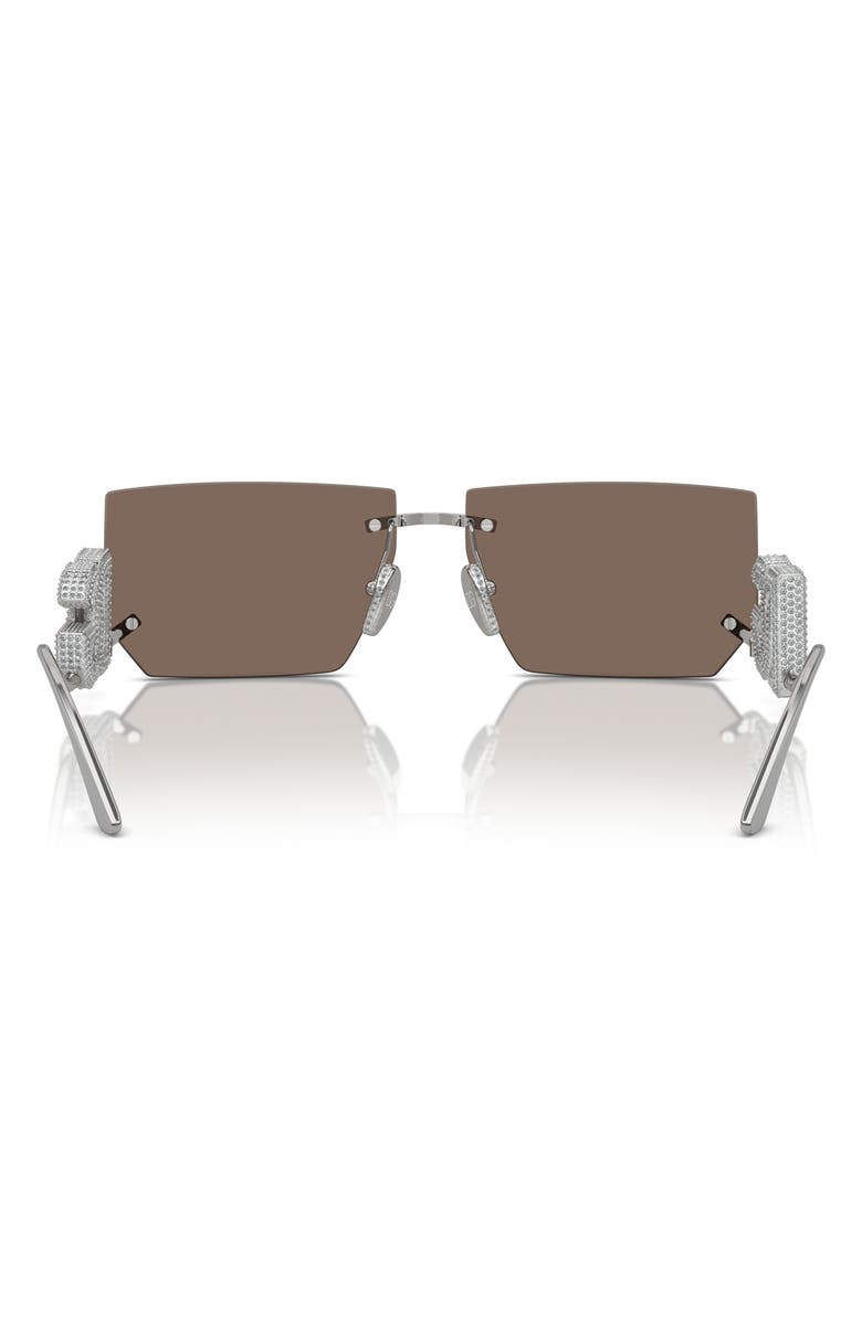 Dolce&Gabbana 60mm Rectangular Sunglasses, Alternate, color, Silver / Clear Mirror Platinum