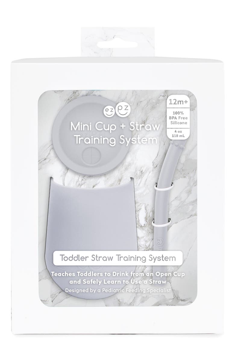 ezpz Mini Cup & Straw, Alternate, color, Pewter