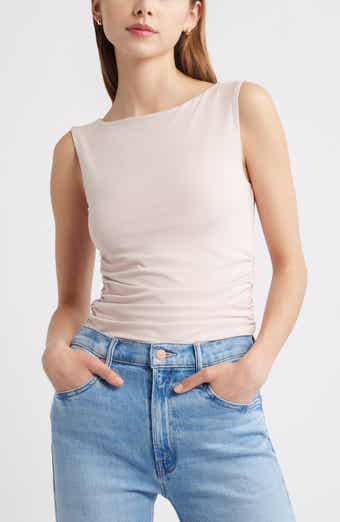 Boat Neck Sleeveless Top