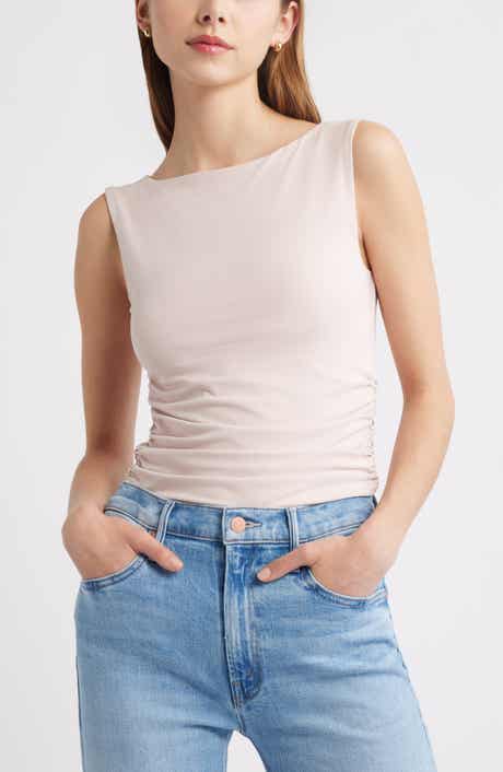 Boat Neck Sleeveless Top