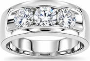 Bliss Diamond 2 1/4ct Diamond Men's Three Stone Ring 10k Gold Lab Grown