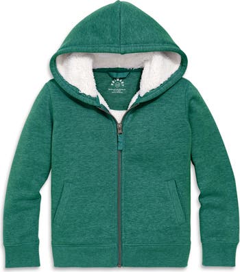 Fur Lined Zip Hoodie Boys Lined Hoodie Primary Teddy Fleece