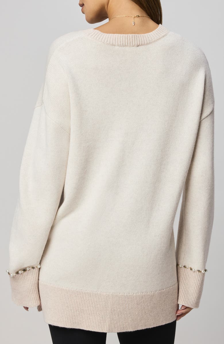 Splendid Montana Crewneck Tunic Sweater, Alternate, color, Pale Oak Heather White