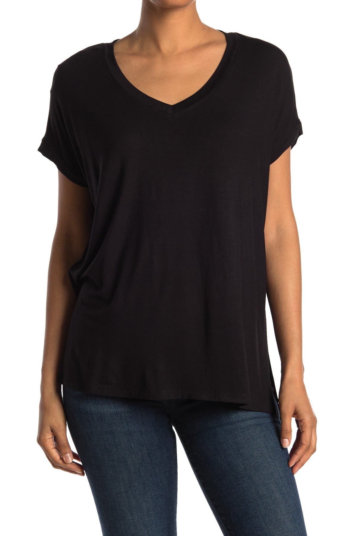 M Magaschoni Dolman Sleeve Side Vent V-Neck Shirt (Women) | Nordstromrack