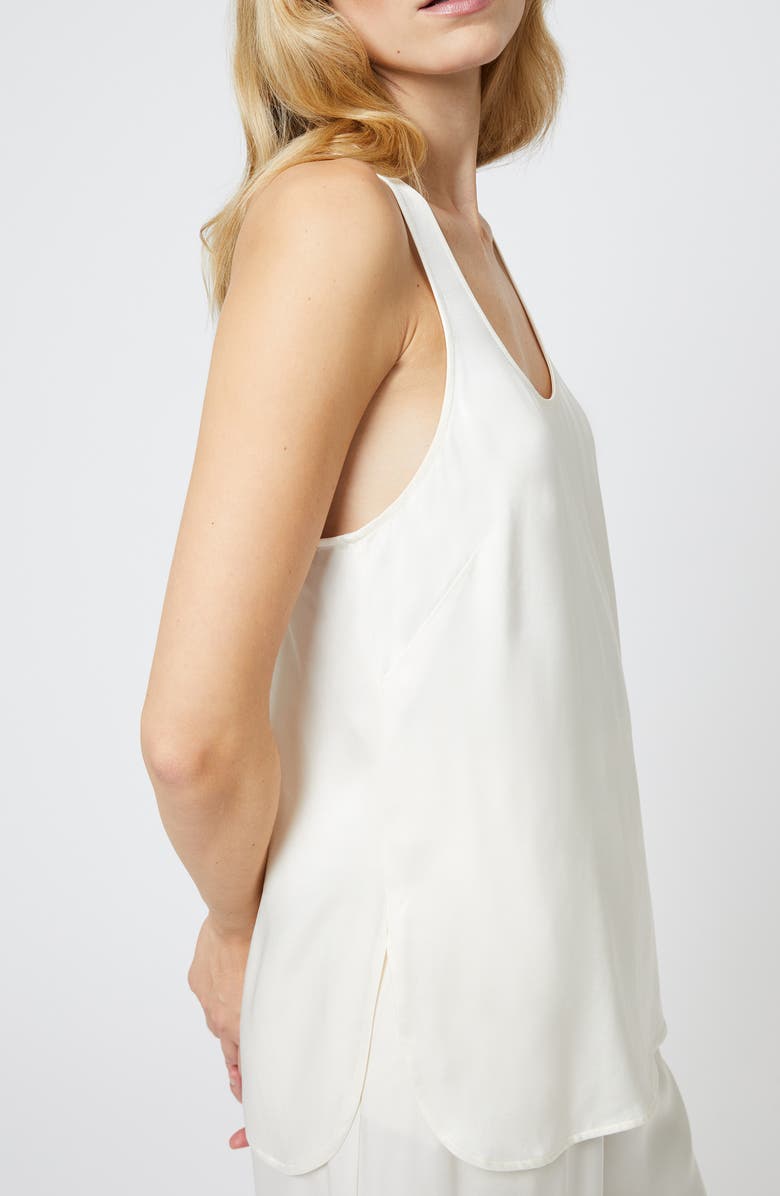 French Connection Ennis Satin Racerback Tank, Alternate, color, Porcelain Cream