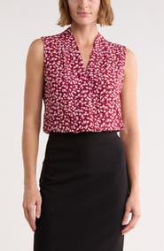 NORDSTROM RACK V-Neck Sleeveless Woven Shell Top