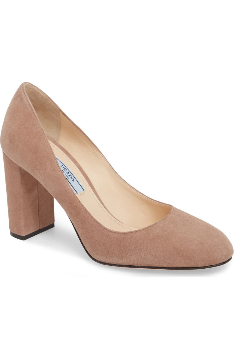 Prada Round Toe Pump, Main, color,