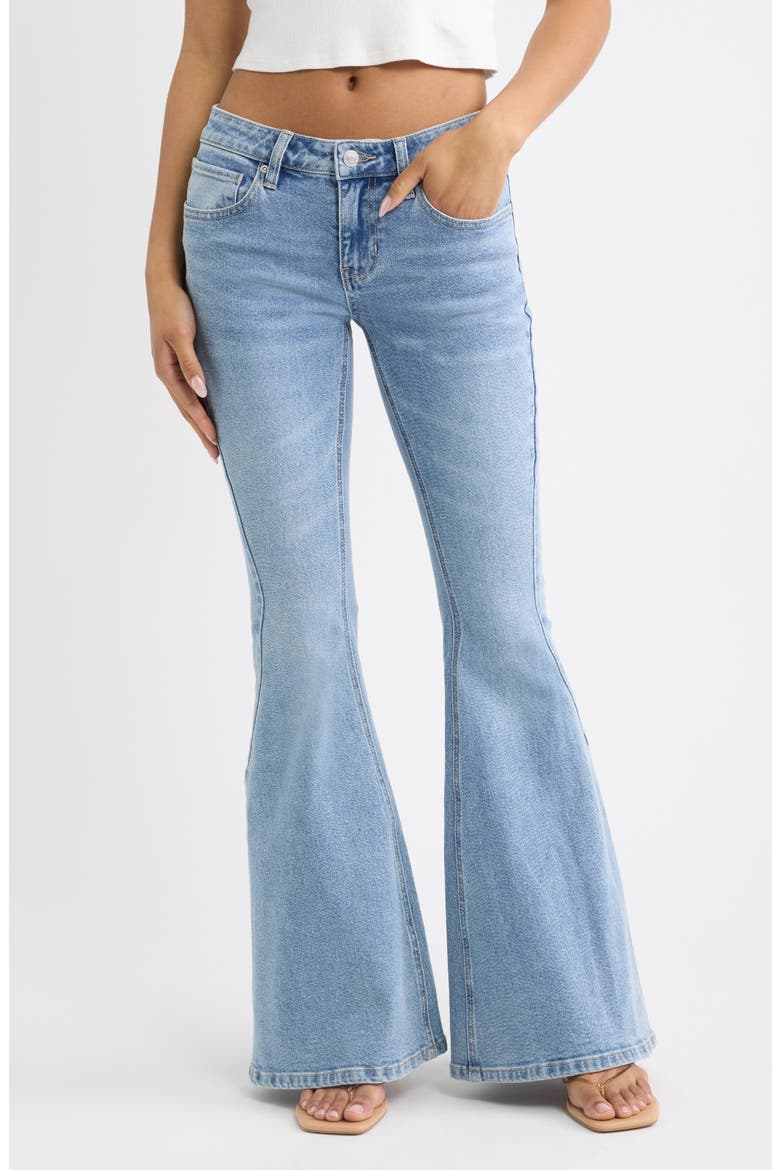 Twisted Seam Low Rise Bell Bottom Jeans, Main, color, LIGHT WASH