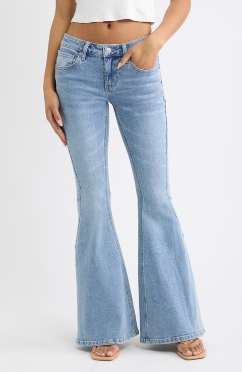 Twisted Seam Low Rise Bell Bottom Jeans