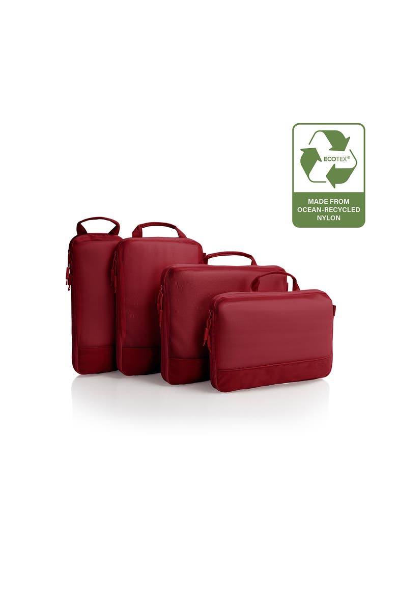 EcoTex® Compression Packing Cube 4 Piece Set, Main, color, Red Maple
