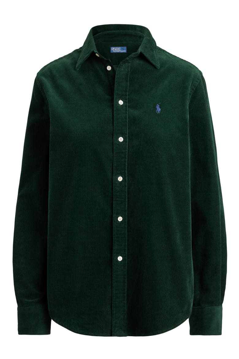 Classic Fit Corduroy Button-Up Shirt, Alternate, color, DARK GREEN
