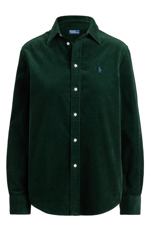 Classic Fit Corduroy Button-Up Shirt
