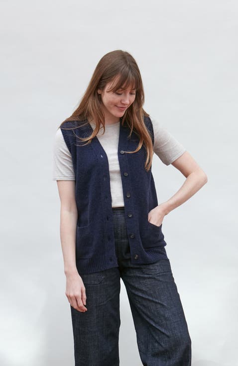 Laura Relaxed Fit Sleeveless Cardigan