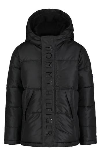 Tommy Hilfiger Hooded Puffer Jacket In Black