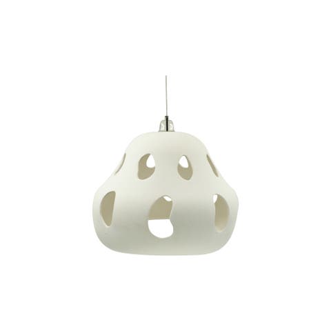 Pendant Lamp with Cut-Outs, White