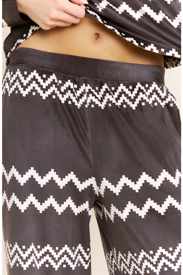 Simply Cozy Hoodie and Pants Loungewear Set, Alternate, color, LICORICE GEO FAIR ISLE