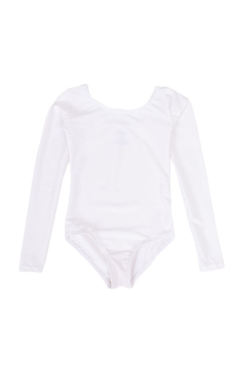Leveret Girls Long Sleeve Leotard, Alternate, color, White