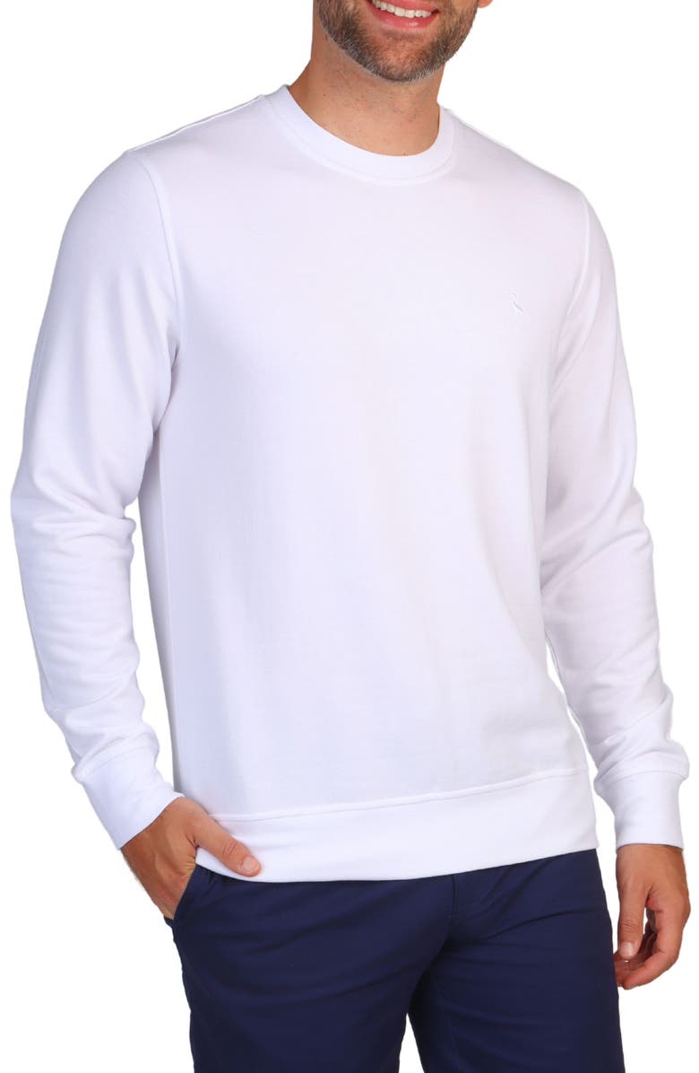 TailorByrd Sueded Fleece Crewneck Pullover, Alternate, color, White