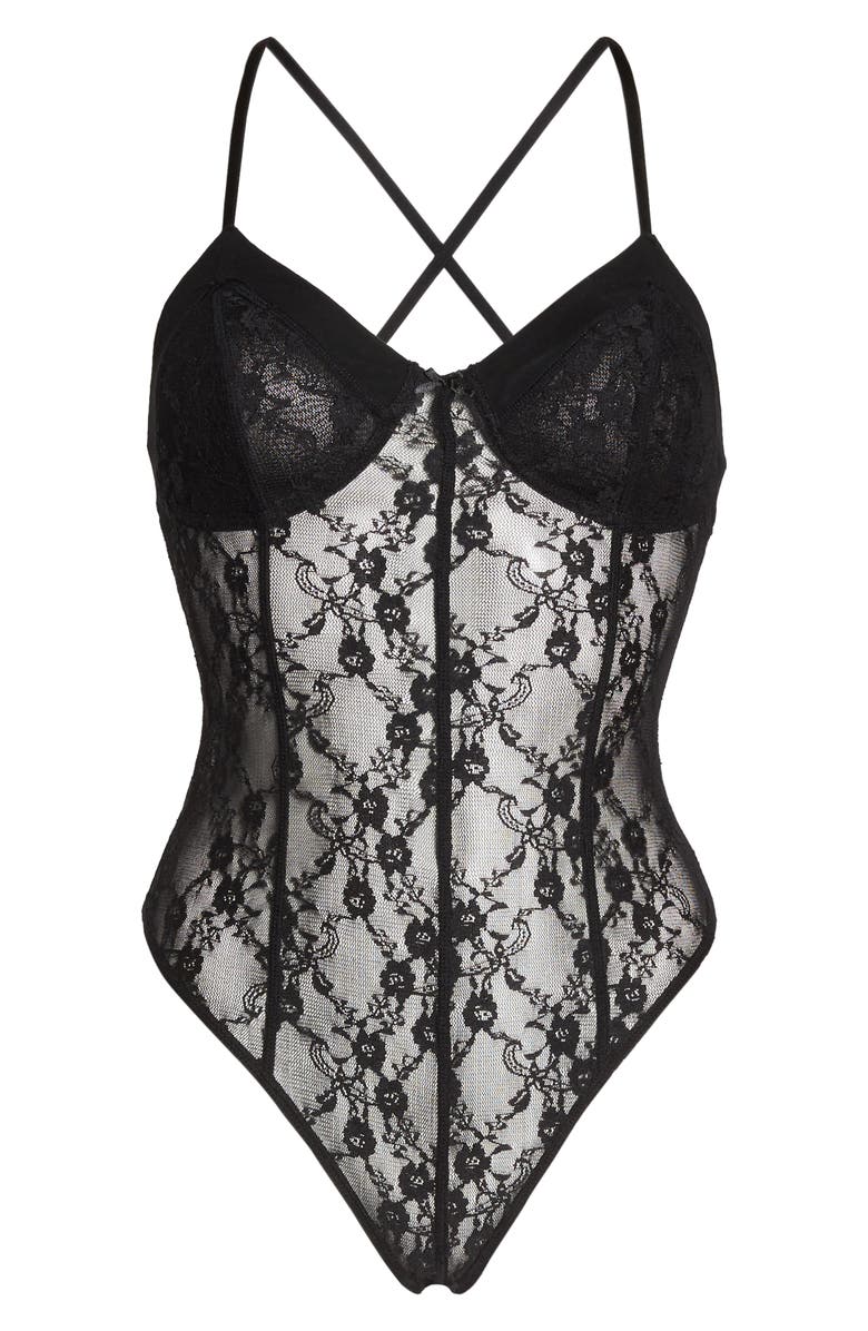 Free People Intimately FP Runaway Lace Thong Bodysuit, Alternate, color, 