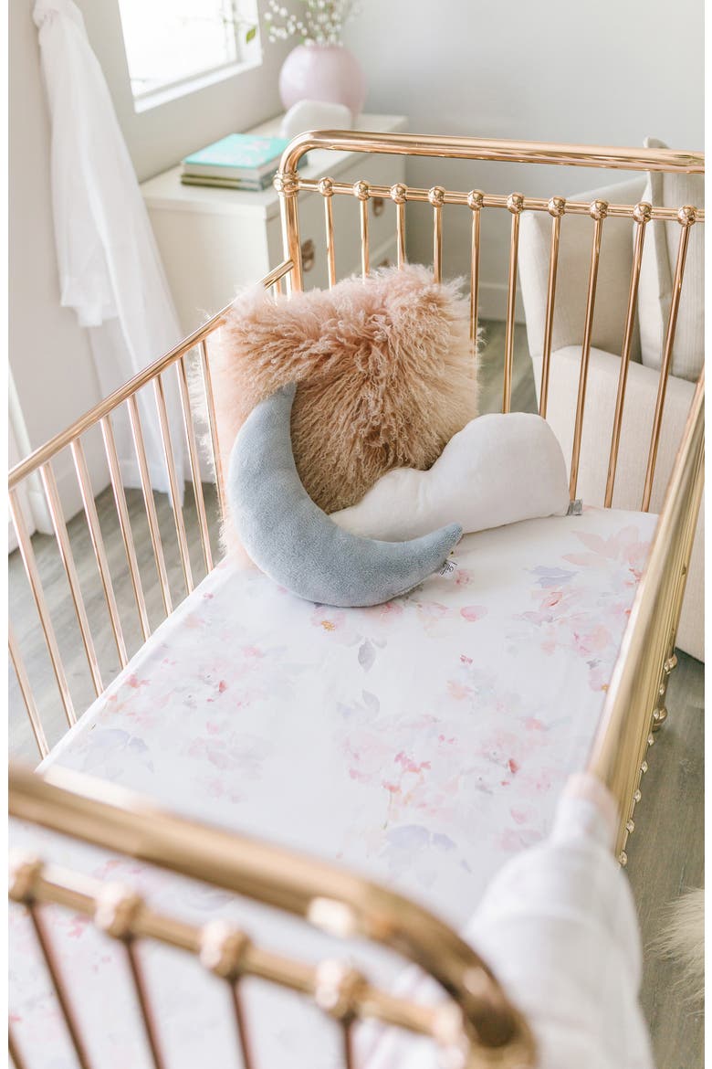 Prim Changing Pad Cover & Jersey Crib Sheet Set, Alternate, color, BLUSH