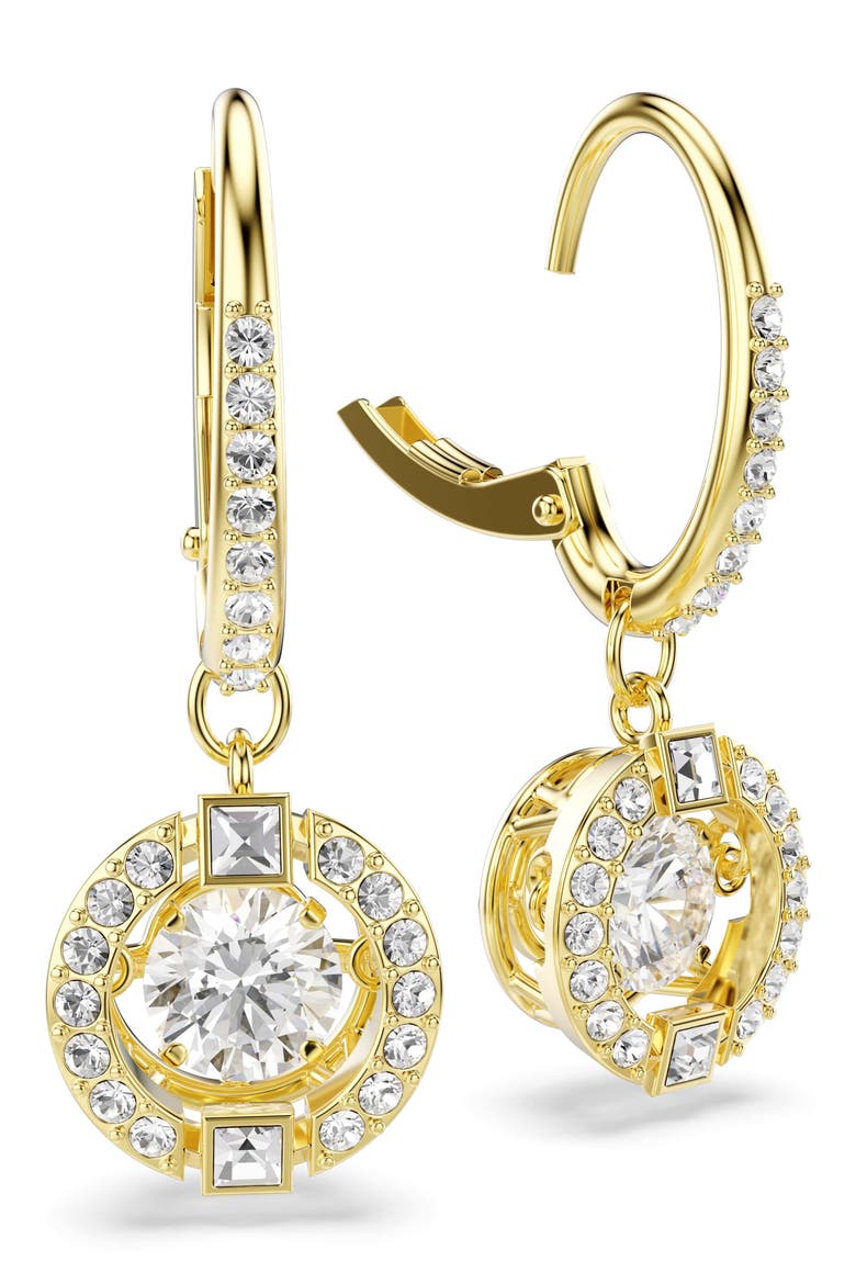 Una Crystal Drop Earrings, Alternate, color, WHITE/ GOLD