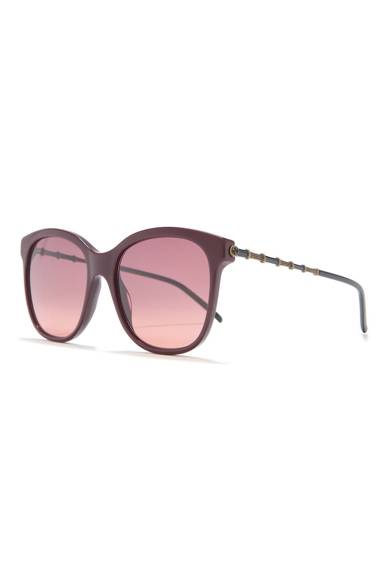 56mm Round Sunglasses, Alternate, color, BURGUNDY
