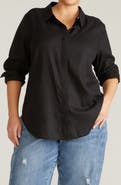 Universal Standard Elbe Long Sleeve Button-Up Shirt