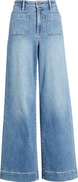 HIDDEN JEANS Patch Pocket Wide Leg Jeans