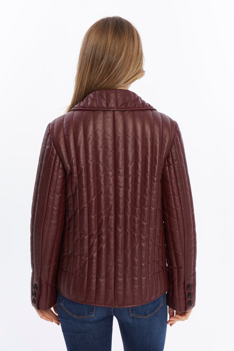 Tabitha Leather Coat, Alternate, color, Burgundy