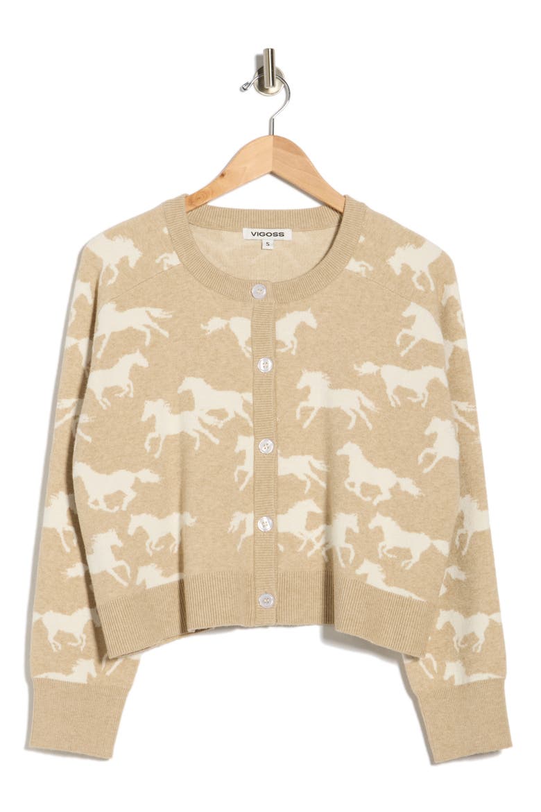 Horse Cardigan, Alternate, color, OATMEAL