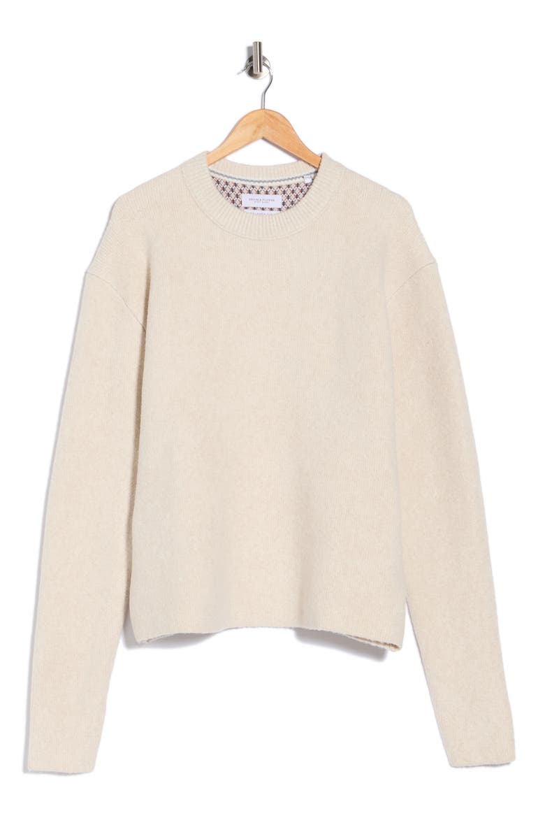 Drop Shoulder Crewneck Sweater, Alternate, color, OFF WHITE