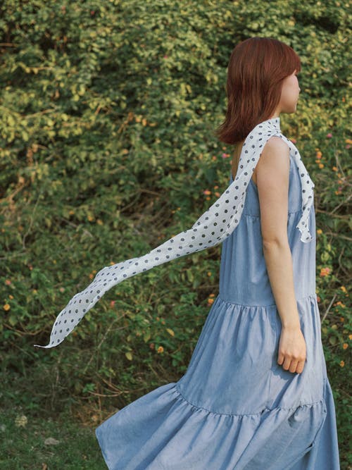 Lost Pattern Nyc "petal Veil" Silk Chiffon Neck Scarf In White