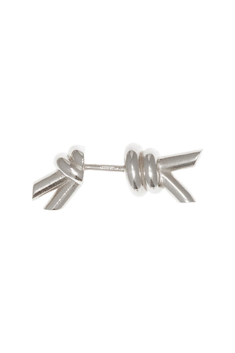 Knot Front/Back Earrings, Alternate, color, 8117 SILVER