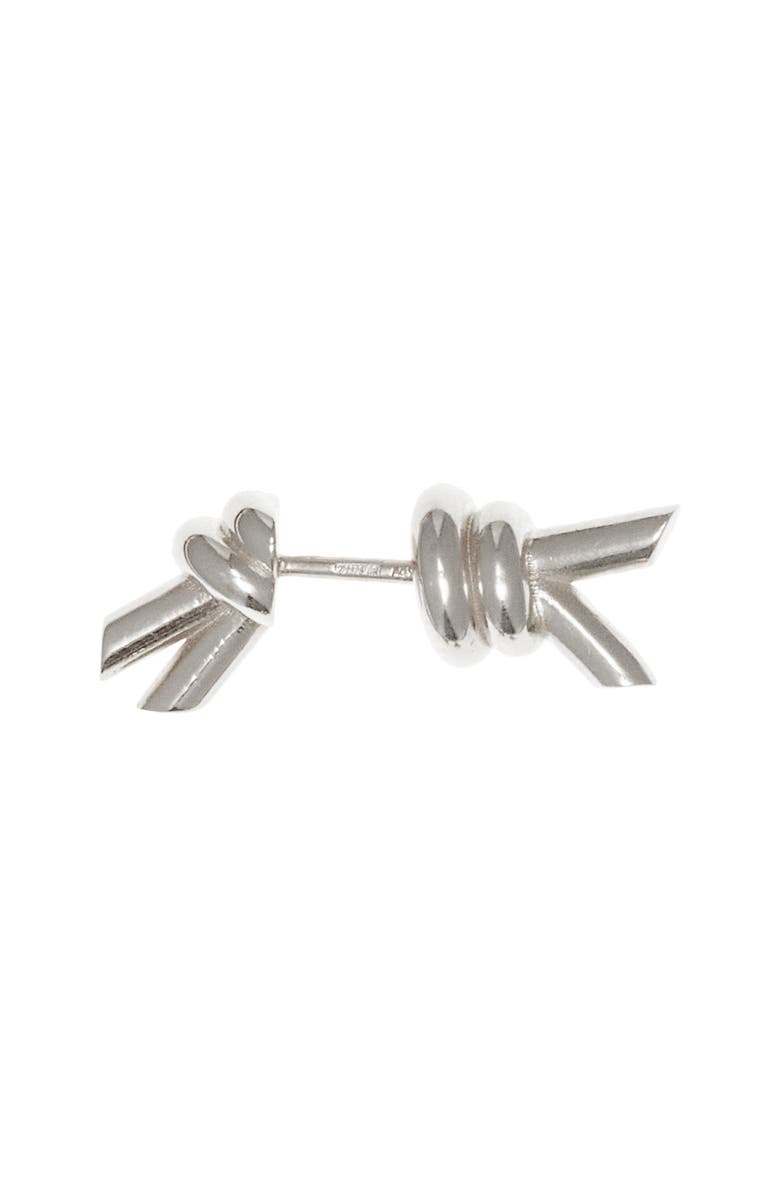 Bottega Veneta Knot Front/Back Earrings, Alternate, color, 8117 Silver
