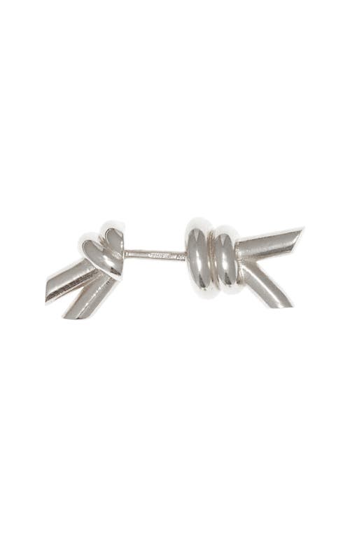 Bottega Veneta Knot Front/back Earrings In 8117 Silver