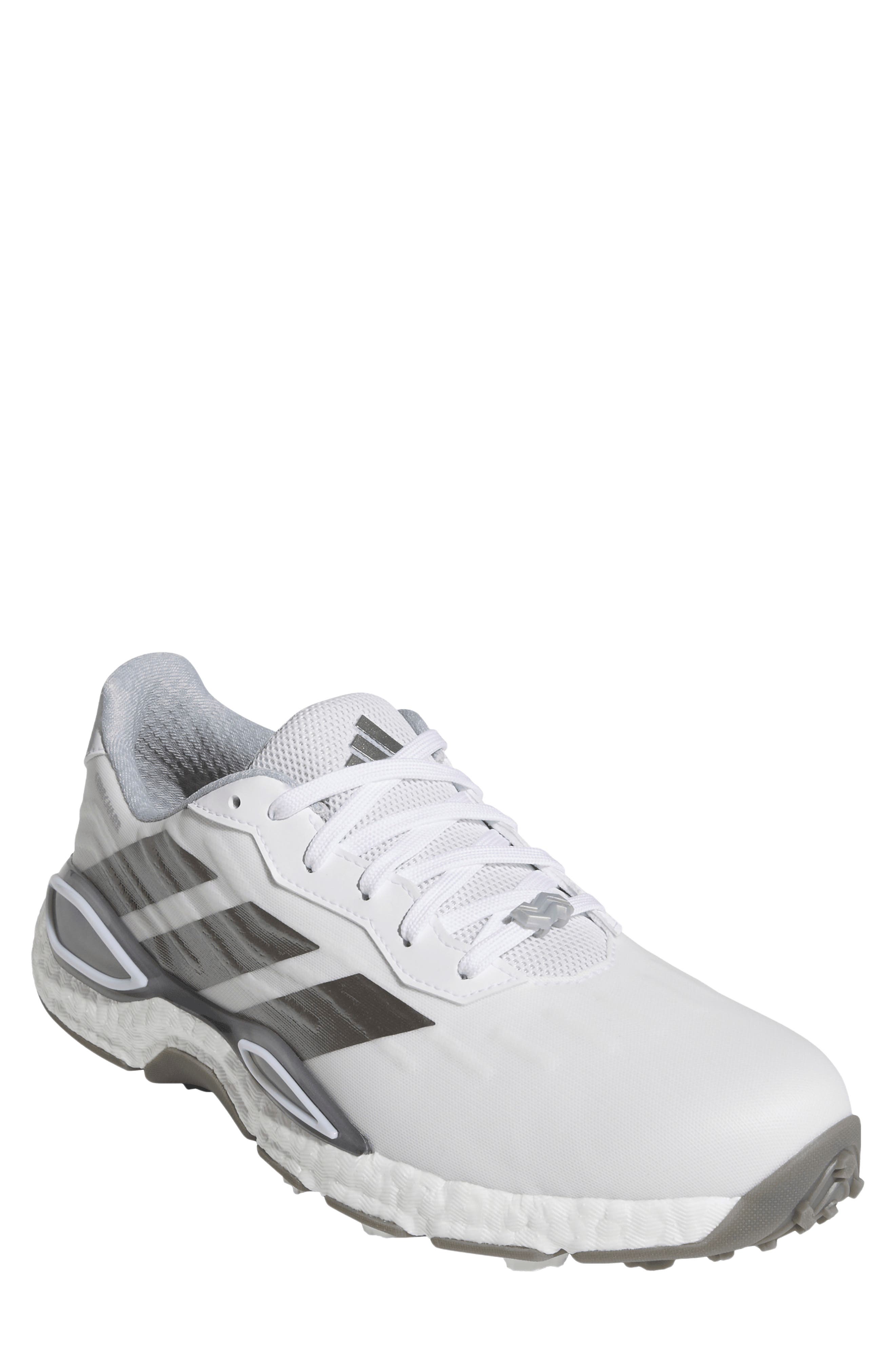 CodeChaos 27 Spikeless Golf Shoe, Main, color, WHITE/ IRON / SILVER MET