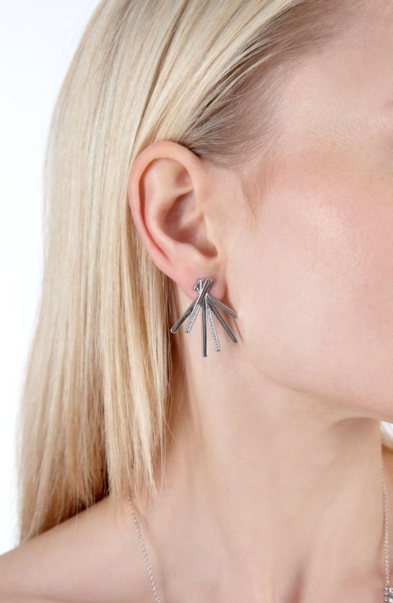 Lucy Quartermaine Fan Key Studs, Alternate, color, Sterling Silver